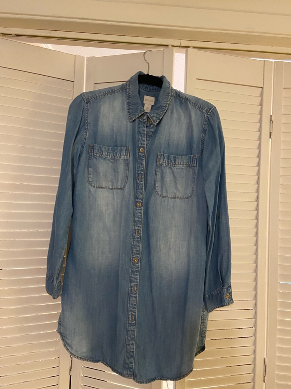 Chico's Light Blue Denim Tunic Shirt